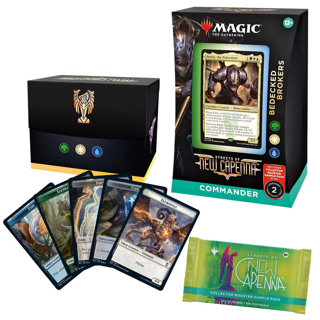 Magic: The Gathering Streets of New Capenna Commander Deck – Bedecked Brokers + Collector Booster Sample Pack - 7