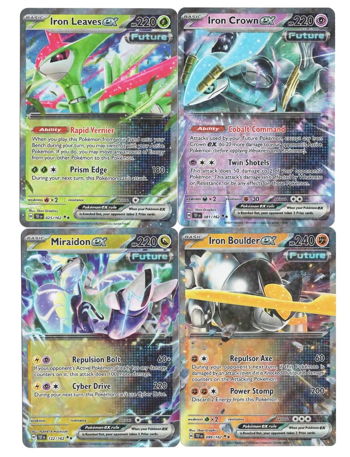 Pokemon Temporal Forces Future Card Set - Iron Crown ex Iron Leaves ex 081/162
