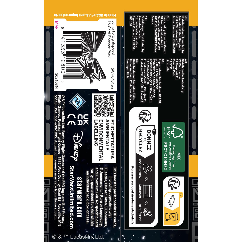 Asmodee Star Wars: Unlimited TCG Jump to Lightspeed Booster Display (Set of 24 Booster Packs) - Trading Card Game for Kids & Adults, Ages 12+, 2+ Players, 20 Min Playtime - 3