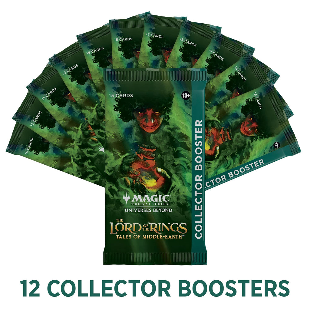 Magic: The Gathering The Lord of The Rings: Tales of Middle-Earth Collector Booster Box - 12 Packs + 1 Box Topper Card - 6