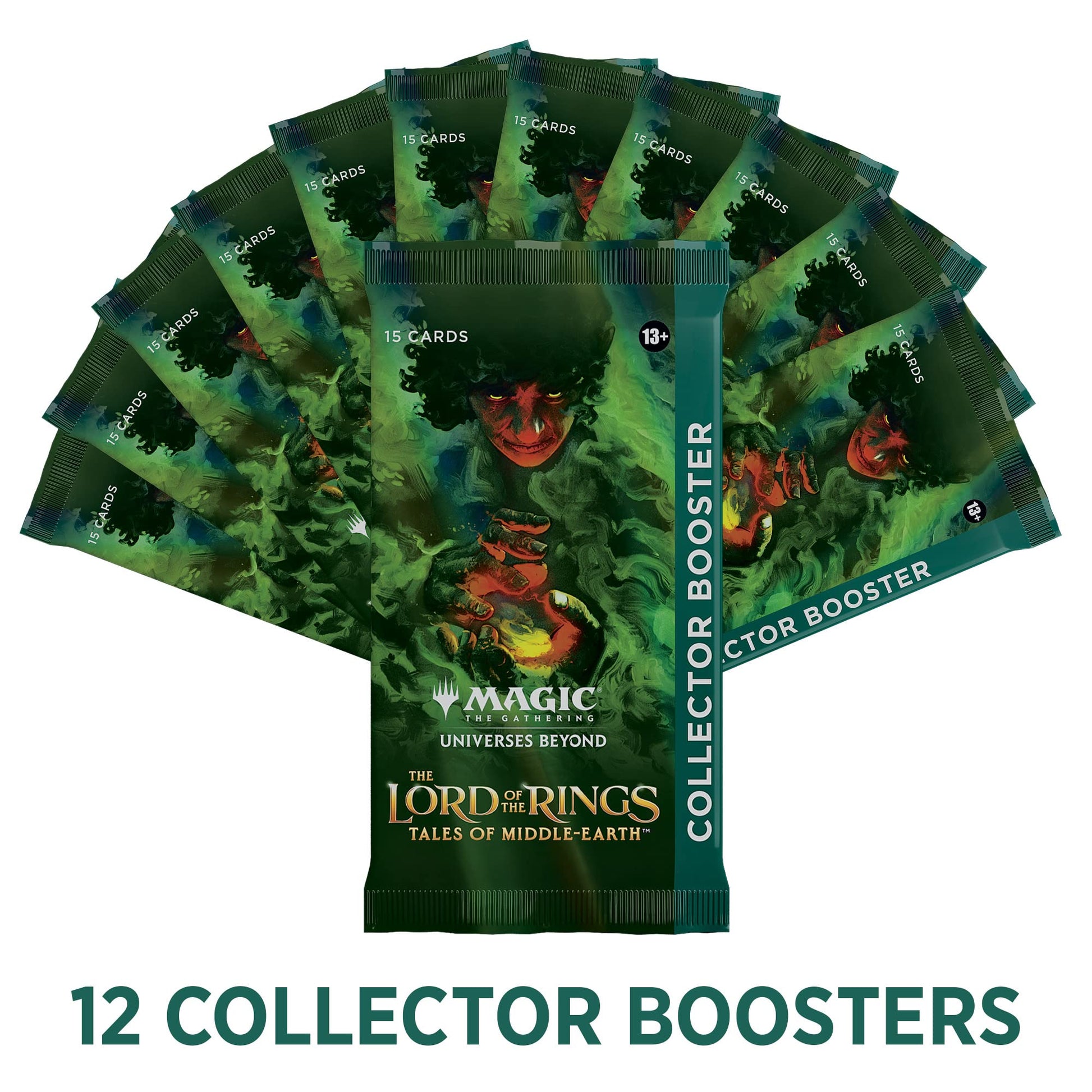 Magic: The Gathering The Lord of The Rings: Tales of Middle-Earth Collector Booster Box - 12 Packs + 1 Box Topper Card - 6