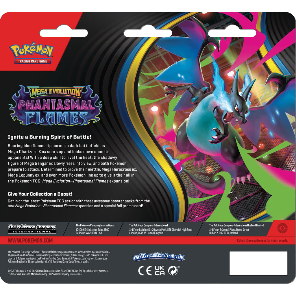 Pokemon TCG: Mega Evolutions Phantasmal Flames 3 Pack Blister (Random Promo) - 2