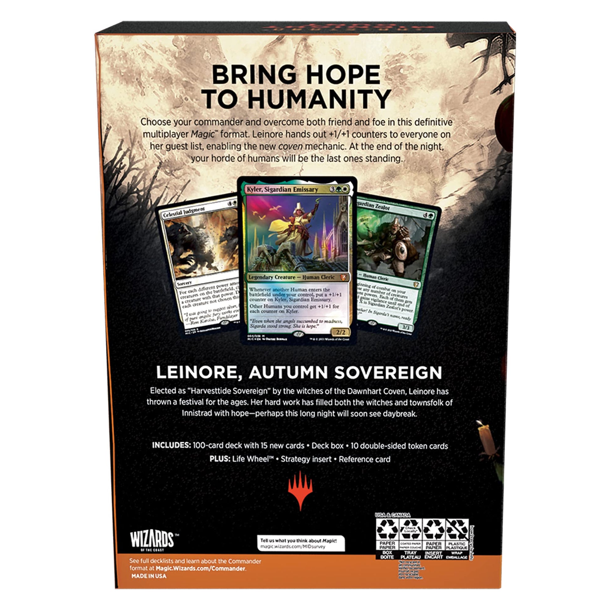 Magic: The Gathering Innistrad: Midnight Hunt Commander Deck – Coven Counters (Green-White) - 5