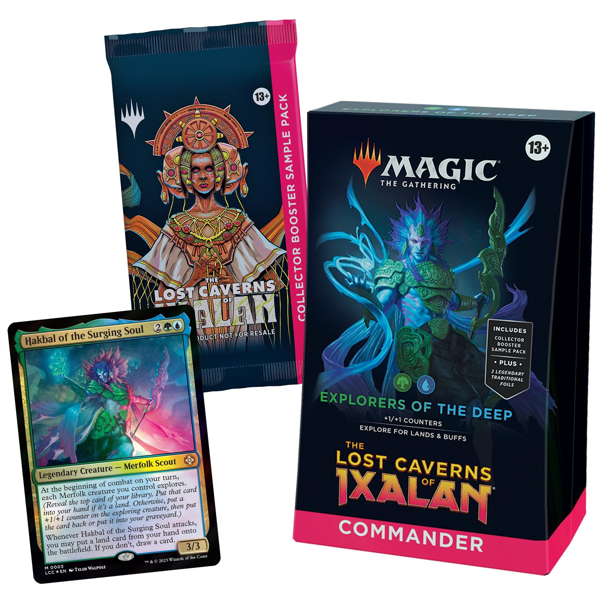 Magic: The Gathering The Lost Caverns of Ixalan Commander Deck - Explorers of The Deep (100-Card Deck, 2-Card Collector Booster Sample Pack + Accessories) - 7