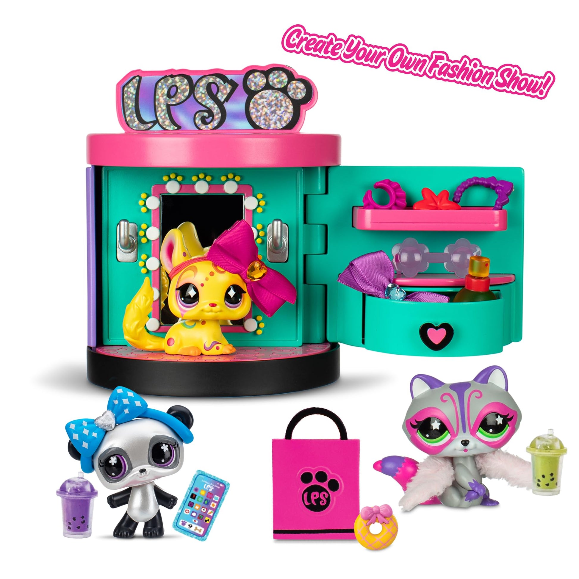 Littlest Pet Shop Sweet and Style 4-in-1 Gift Box - Pack of 3 Animals, 15 Accessories, 1 Card, 1 Code Roblox - Mini Collectible Animal Figurines - Children's Toy 4 Years and Above - BF00722 - 3