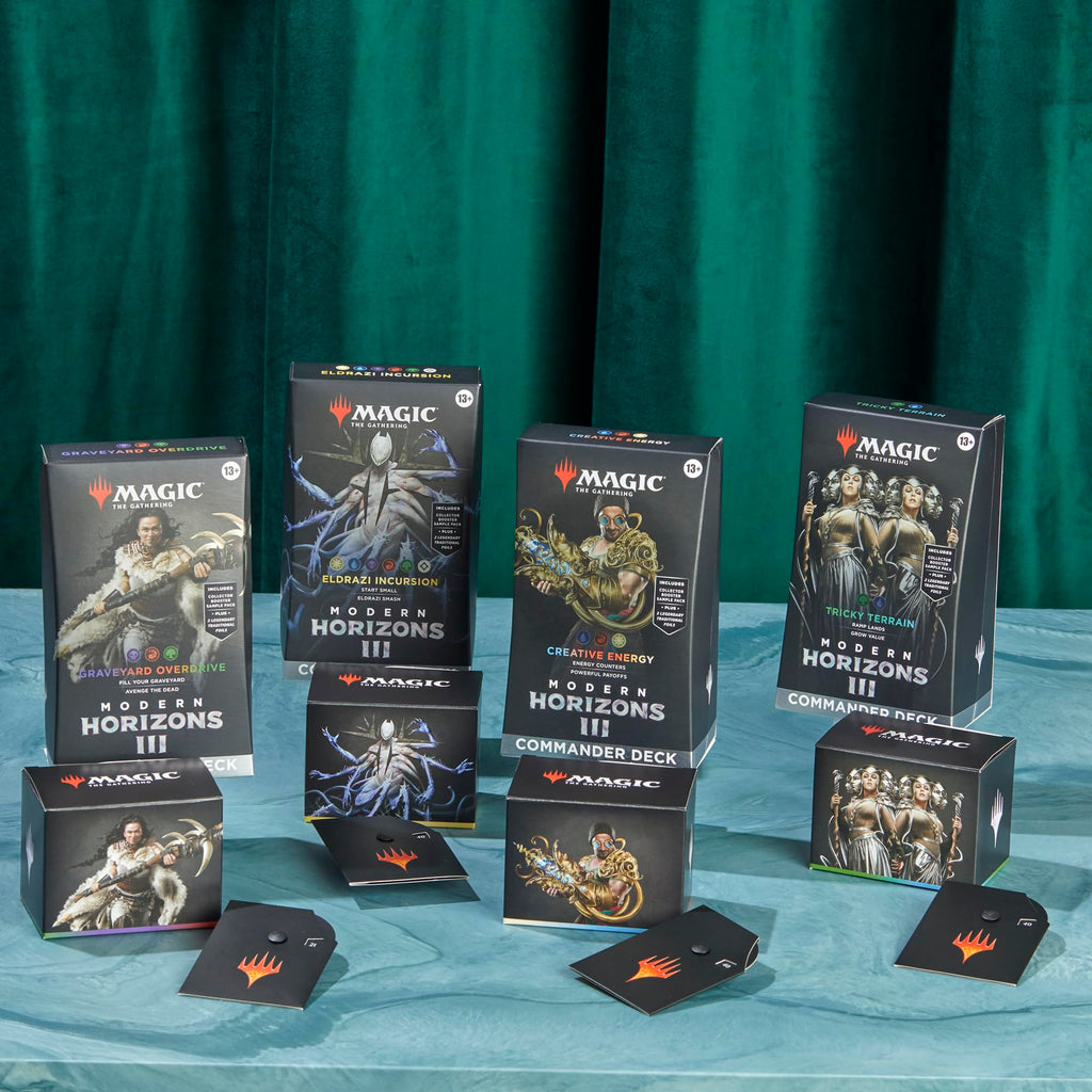 Magic: The Gathering Modern Horizons 3 Commander Deck Bundle - Includes All 4 Decks (Graveyard Overdrive, Tricky Terrain, Creative Energy, and Eldrazi Incursion) - 6