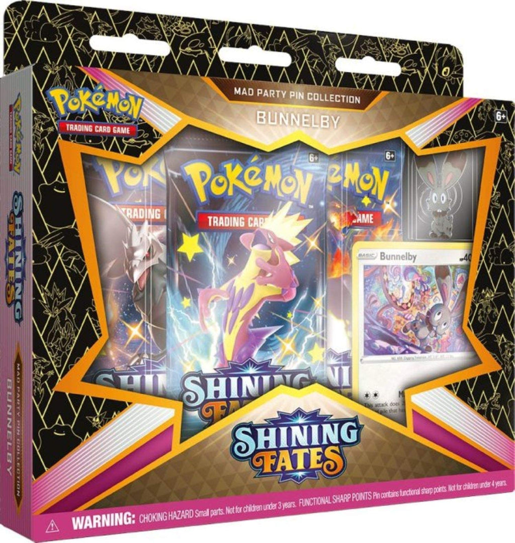 Pokemon Sword & Shield 4.5 Shining Fates Mad City Pin Party Bunnelby - 2