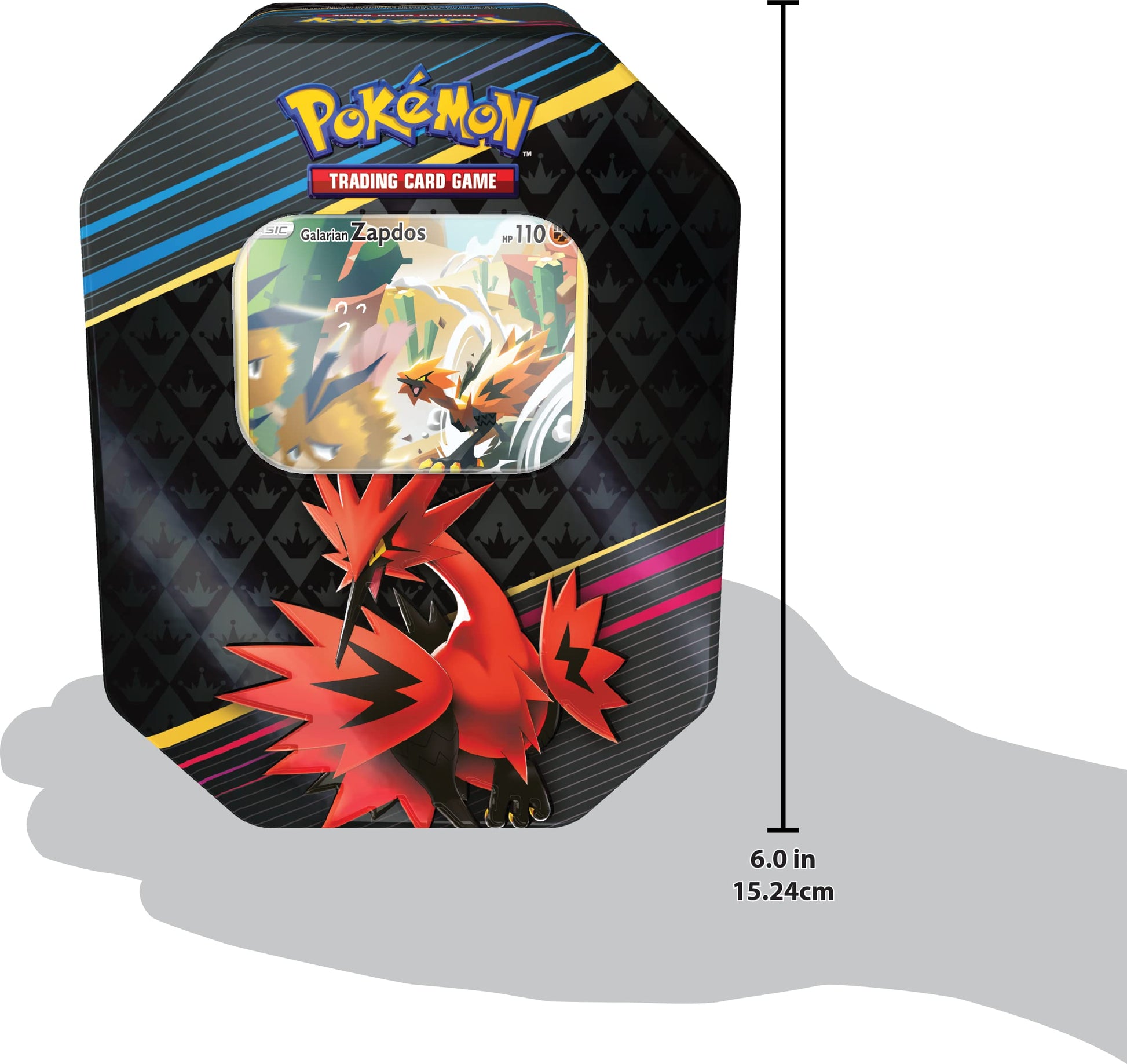 Pokémon TCG: Crown Zenith Tin – Galarian Zapdos (1 Foil Card & 5 Booster Packs) - 3
