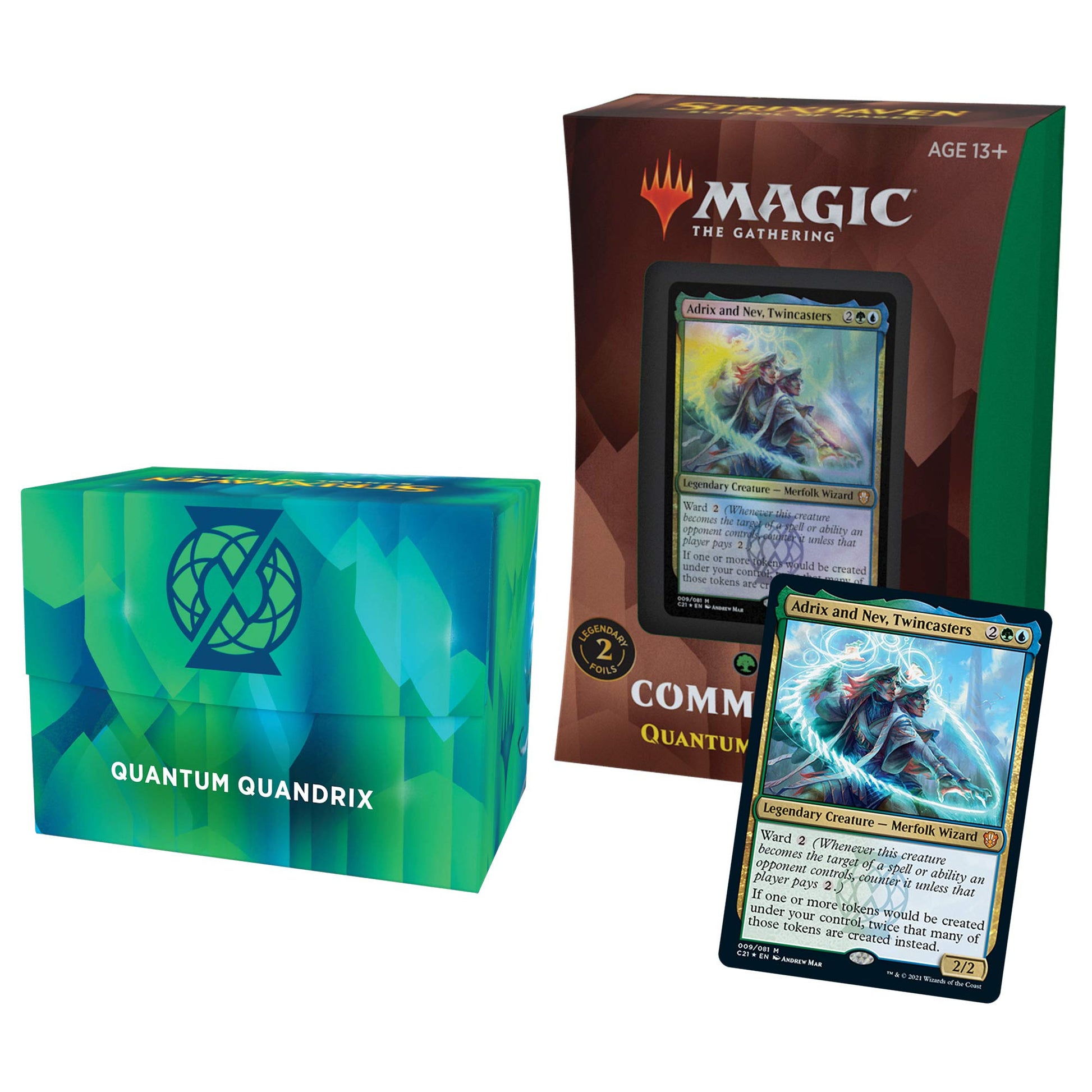Magic: The Gathering Strixhaven Commander Deck Bundle – Includes 1 Silverquill Statement + 1 Prismari Performance + 1 Witherbloom Witchcraft + 1 Lorehold Legacies + 1 Quantum Quandrix - 2