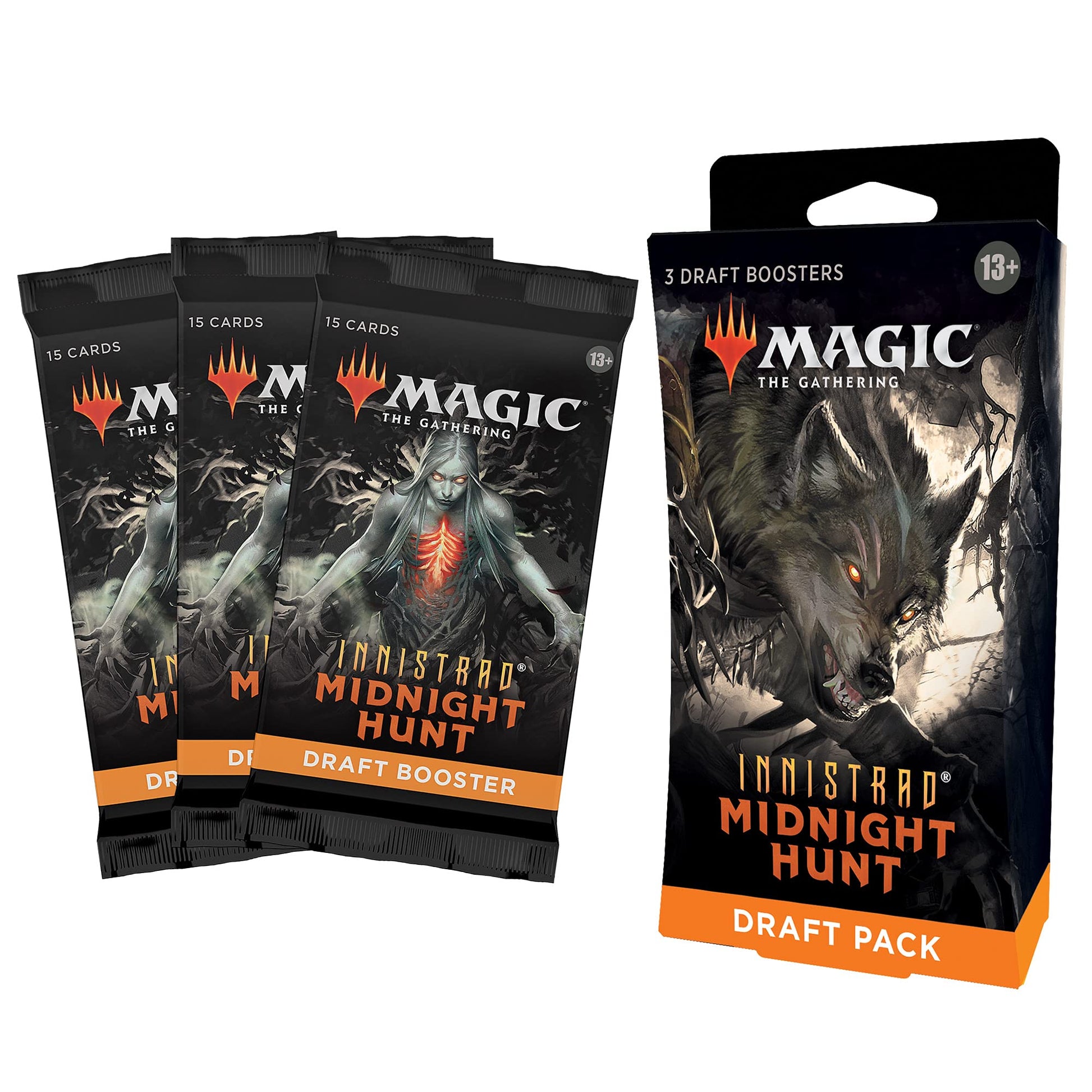 Magic: The Gathering Innistrad: Midnight Hunt 3-Booster Draft Pack | 45 Magic Cards - 5