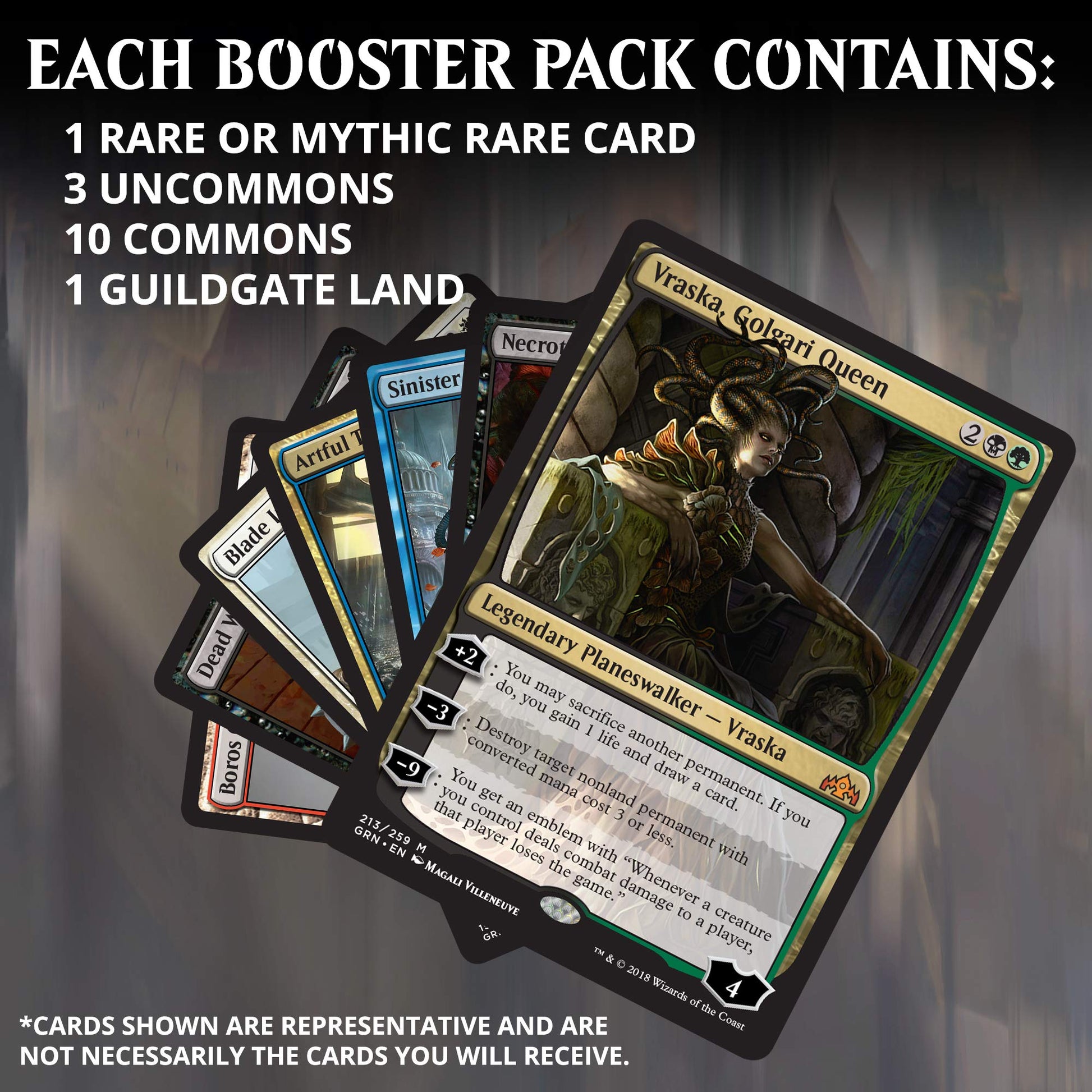 Magic: The Gathering Guilds of Ravnica Bundle | 10 Booster Packs + Land Cards (230 Cards) | Accessories - 2