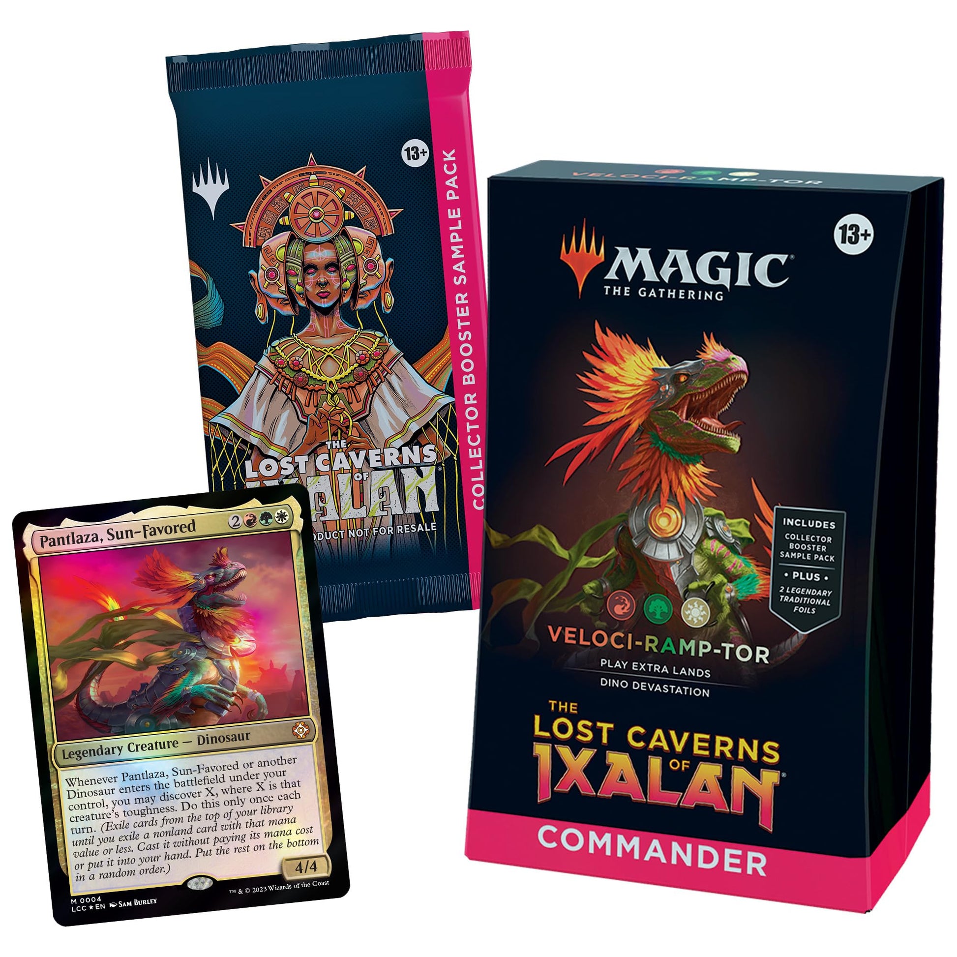 Magic: The Gathering The Lost Caverns of Ixalan Commander Deck - Veloci-ramp-tor (100-Card Deck, 2-Card Collector Booster Sample Pack + Accessories) - 7