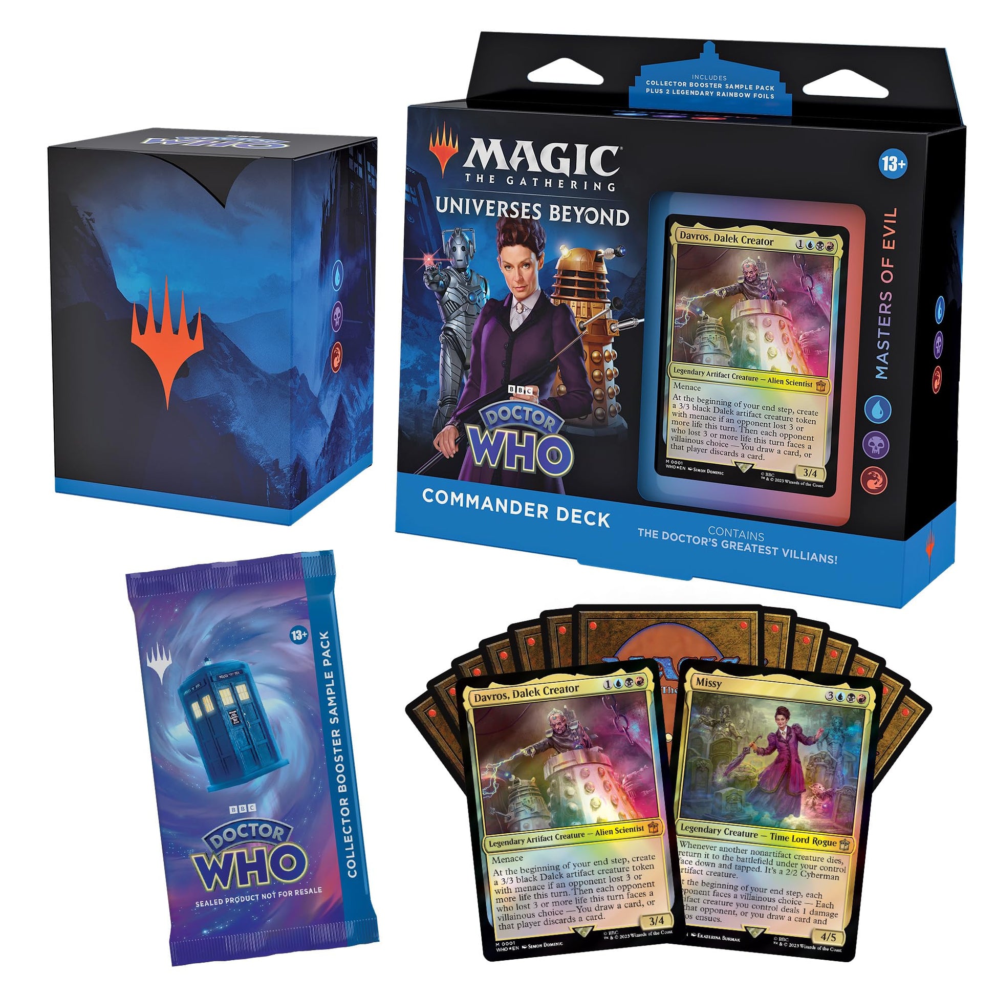 Magic: The Gathering Doctor Who Commander Deck Bundle – Includes All 4 Decks (1 Masters of Evil, 1 Blast from The Past, 1 Timey-Wimey, and 1 Paradox Power Deck Set) - 7