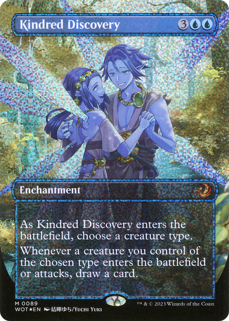 FOIL Kindred Discovery (Anime Borderless) (Confetti Foil) (WOT-089) - Wilds of Eldraine: Enchanting Tales - Magic The Gathering - Single Cards