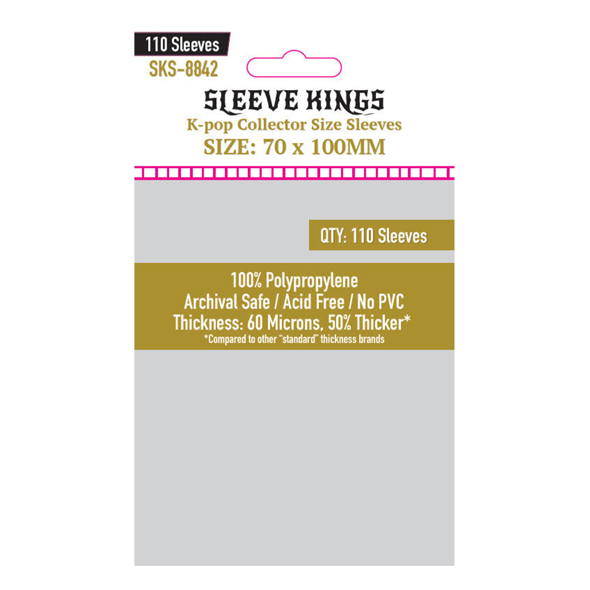 Sleeve Kings Board Game Sleeves Kpop Collector Size (70mm x 100mm) (110 Sleeves per Pack) - Sleeves