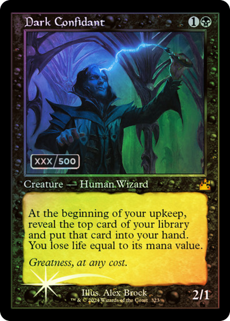 FOIL Dark Confidant (Retro Frame) (Serial Numbered) (RVR-323) - Ravnica Remastered - Magic The Gathering - Single Cards