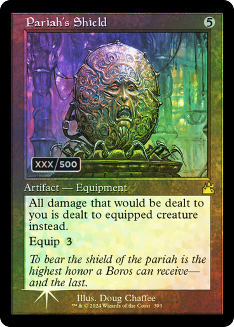 FOIL Pariah's Shield (Retro Frame) (Serial Numbered) (RVR-393) - Ravnica Remastered - Magic The Gathering - Single Cards