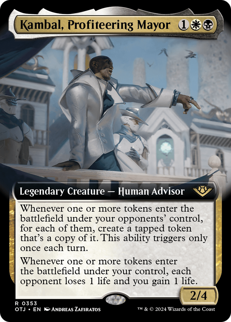 FOIL Kambal, Profiteering Mayor (Extended Art) (OTJ-353) - Outlaws of Thunder Junction - Magic The Gathering - Single Cards