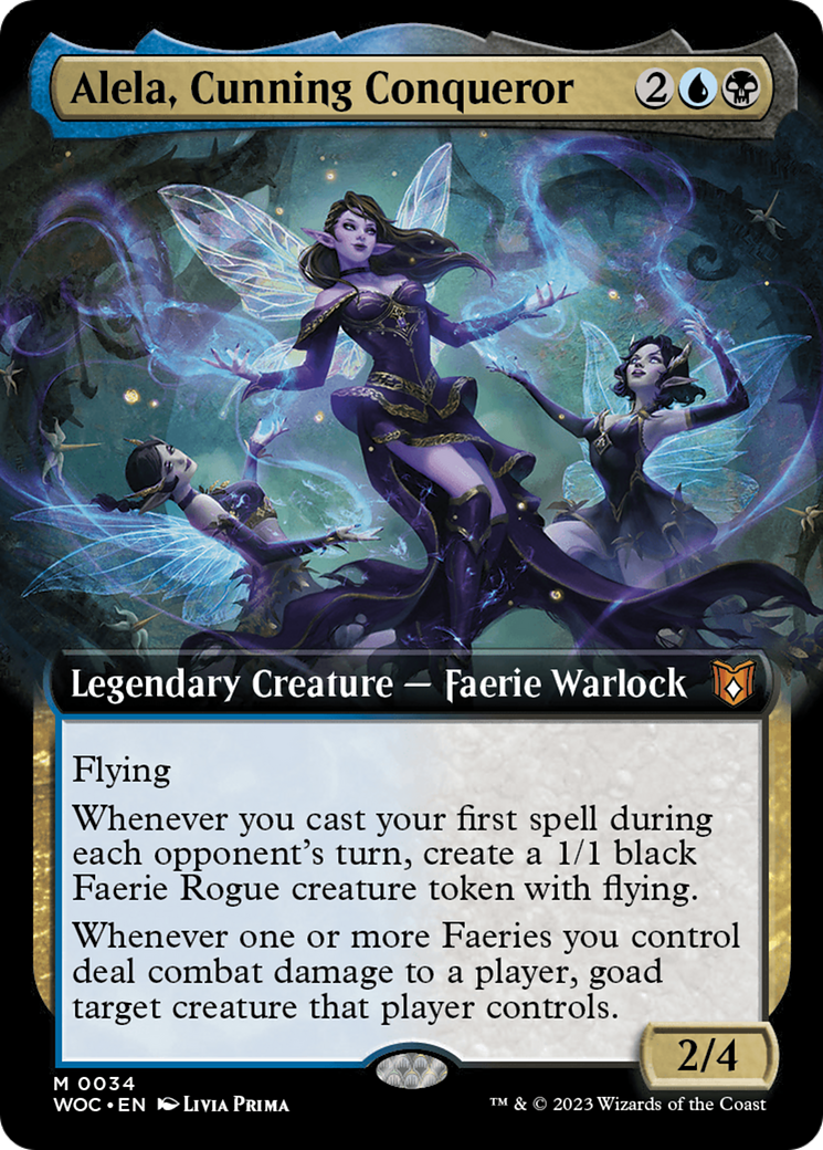 Alela, Cunning Conqueror (Extended Art) (WOC-034) - Wilds of Eldraine Commander: (Extended Art) - Magic The Gathering - Single Cards