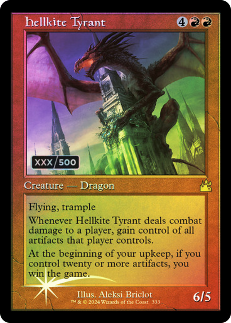 FOIL Hellkite Tyrant (Retro Frame) (Serial Numbered) (RVR-333) - Ravnica Remastered - Magic The Gathering - Single Cards