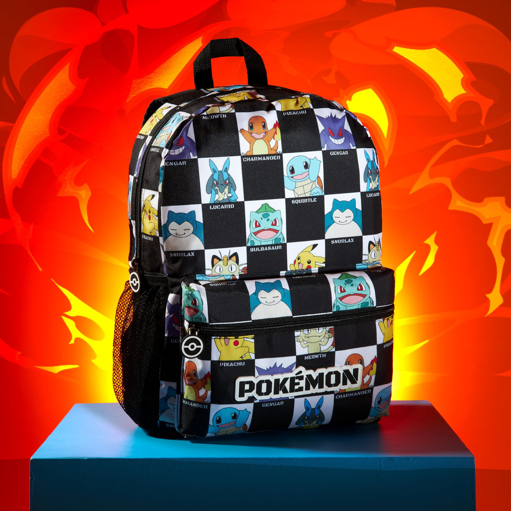 Pokemon Backpack for Kids Teens Pikachu Anime School Bag Daypack Backpacks for Daycare Sports School Supplies Gifts for Kids (Black/White) - 3