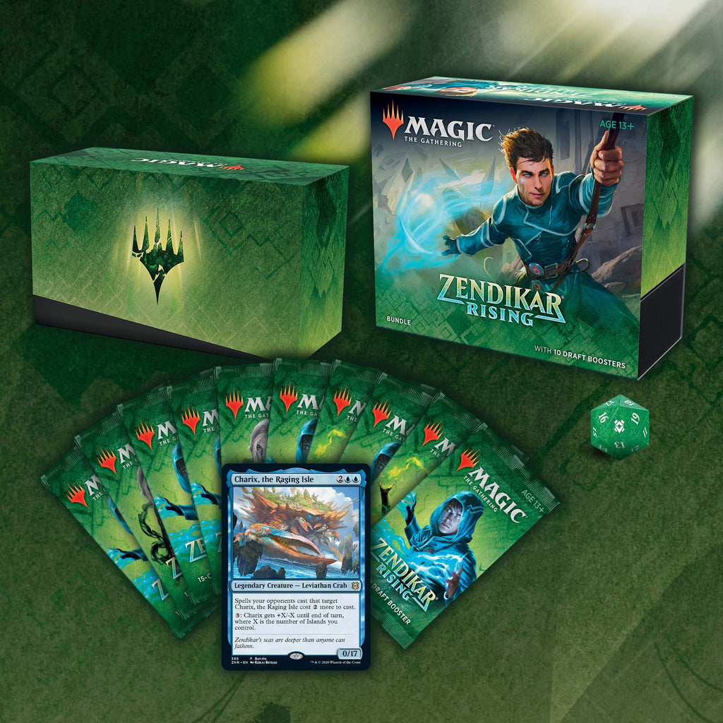 Magic: The Gathering Zendikar Rising Bundle | 10 Draft Booster Packs (150 Cards) | Foil Lands | Accessories - 5