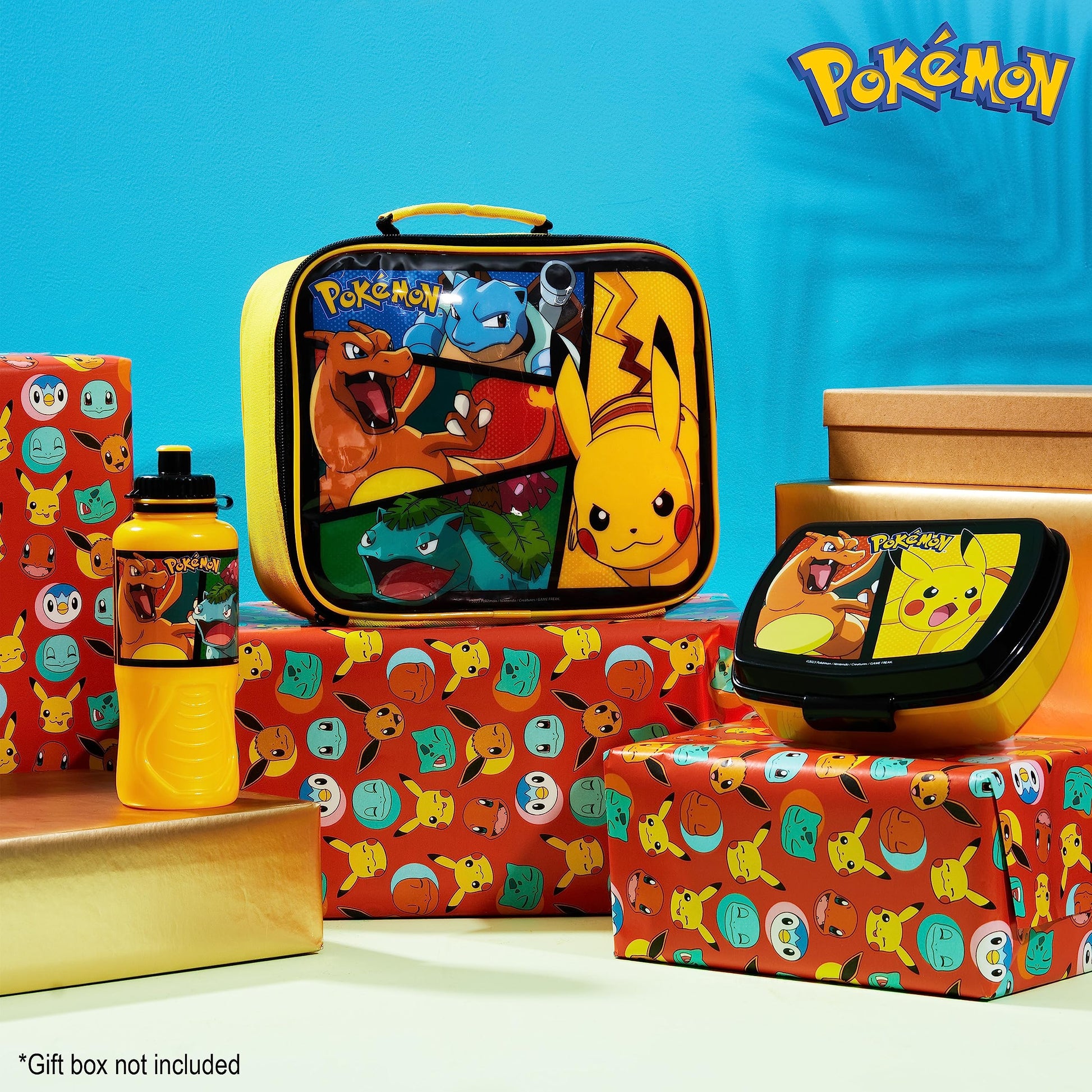 Pokemon Insulated Lunch Bag with Lunch Box Water Bottle Set for Kids 3 Piece School Snack Bag Pikachu Gifts for Kids (Yellow) - 6