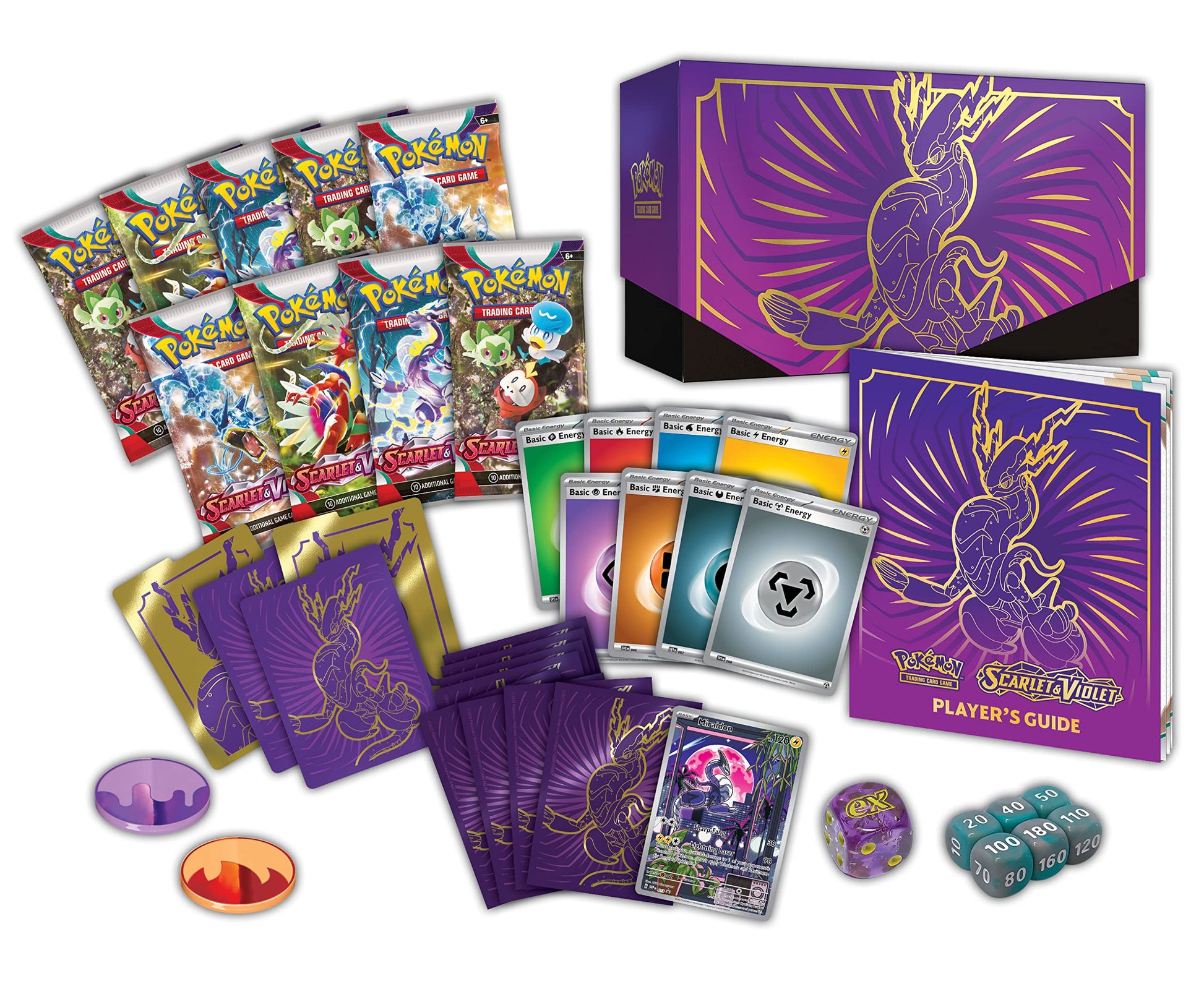 Pokémon TCG: Scarlet and Violet Elite Trainer Box - Miraidon Purple (1 Full Art Promo Card, 9 Boosters and Premium Accessories) - 6