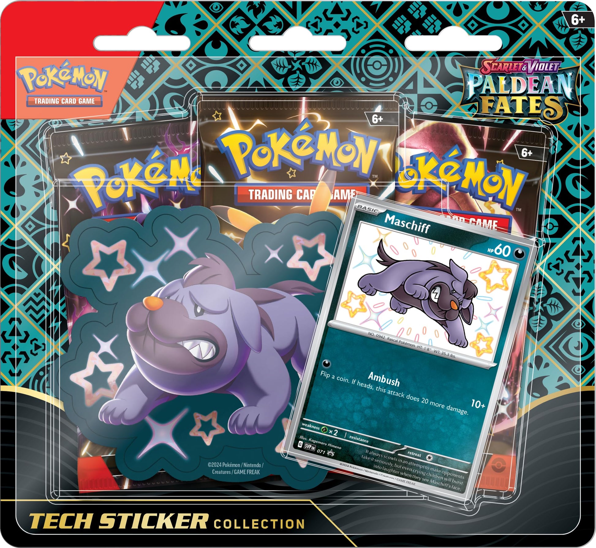 POKEMON TCG: Scarlet and Violet: PALDEAN Fates: TECH Sticker Collection - Shiny Maschiff