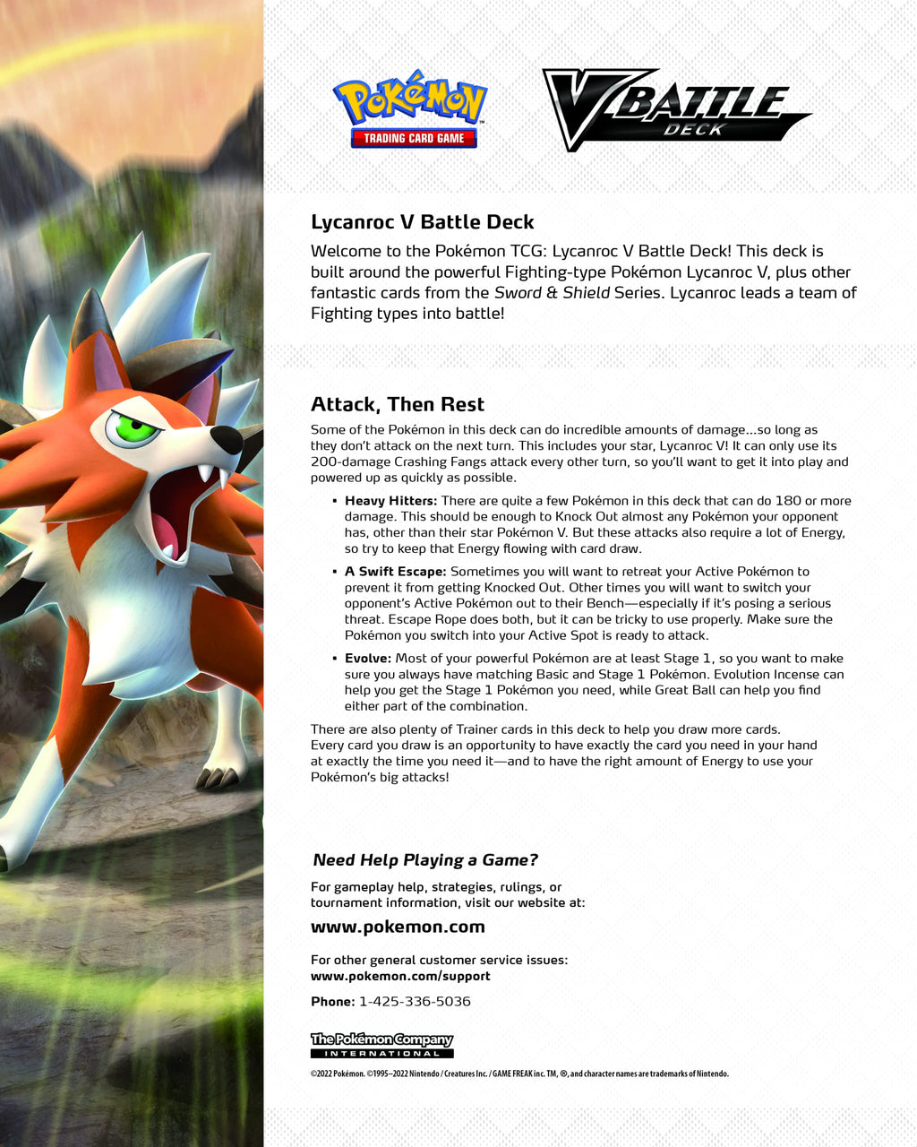 The Pokémon Company Int. Inc. | Pokemon TCG: Lycanroc V Battle Deck | Card Game | Ages 6+ | 2 Players | 10 Minutes Playing Time - 2