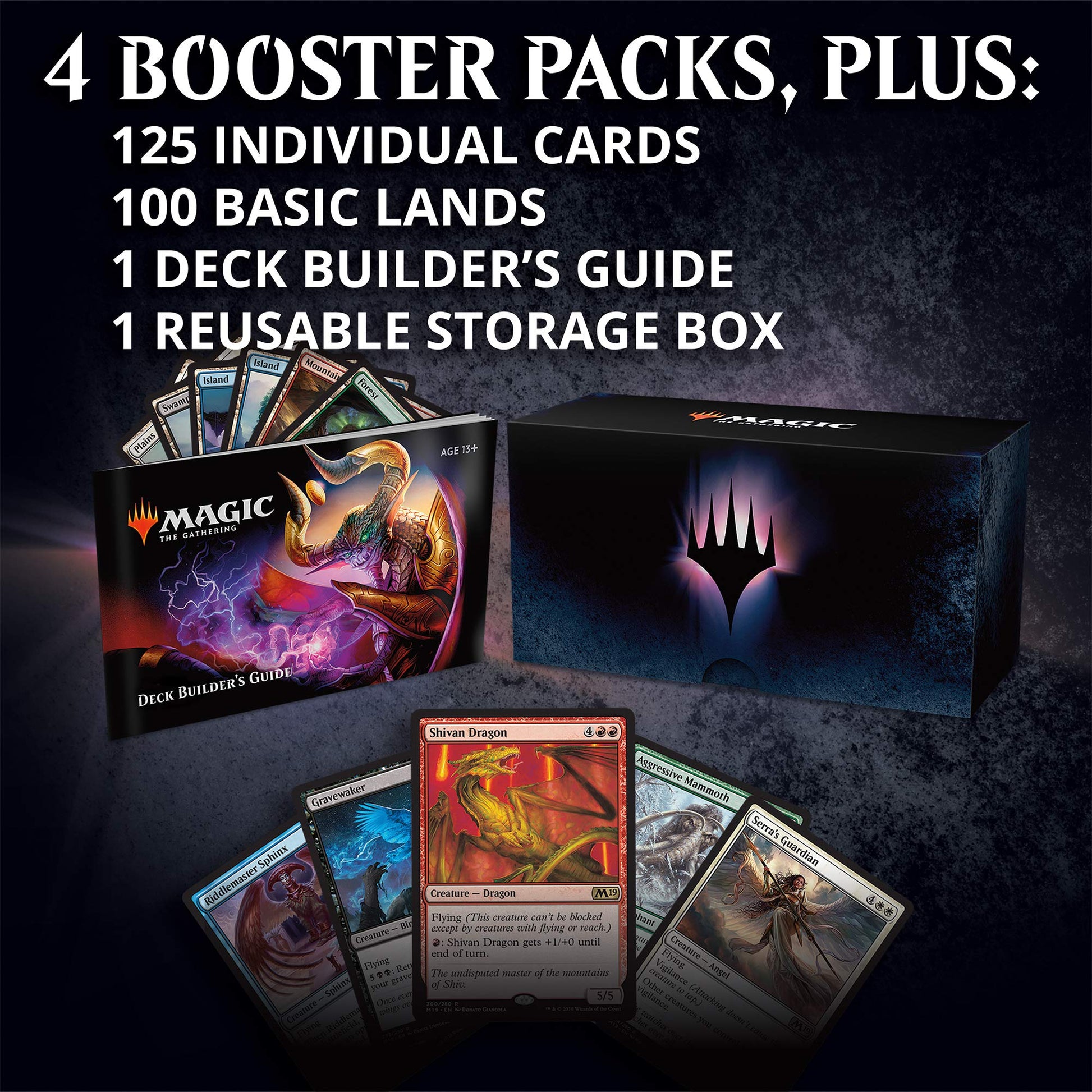Magic: The Gathering Core Set 2019 (M19) Deck Builders Toolkit | 4 Booster Pack + 125 Cards | Accessories - 3