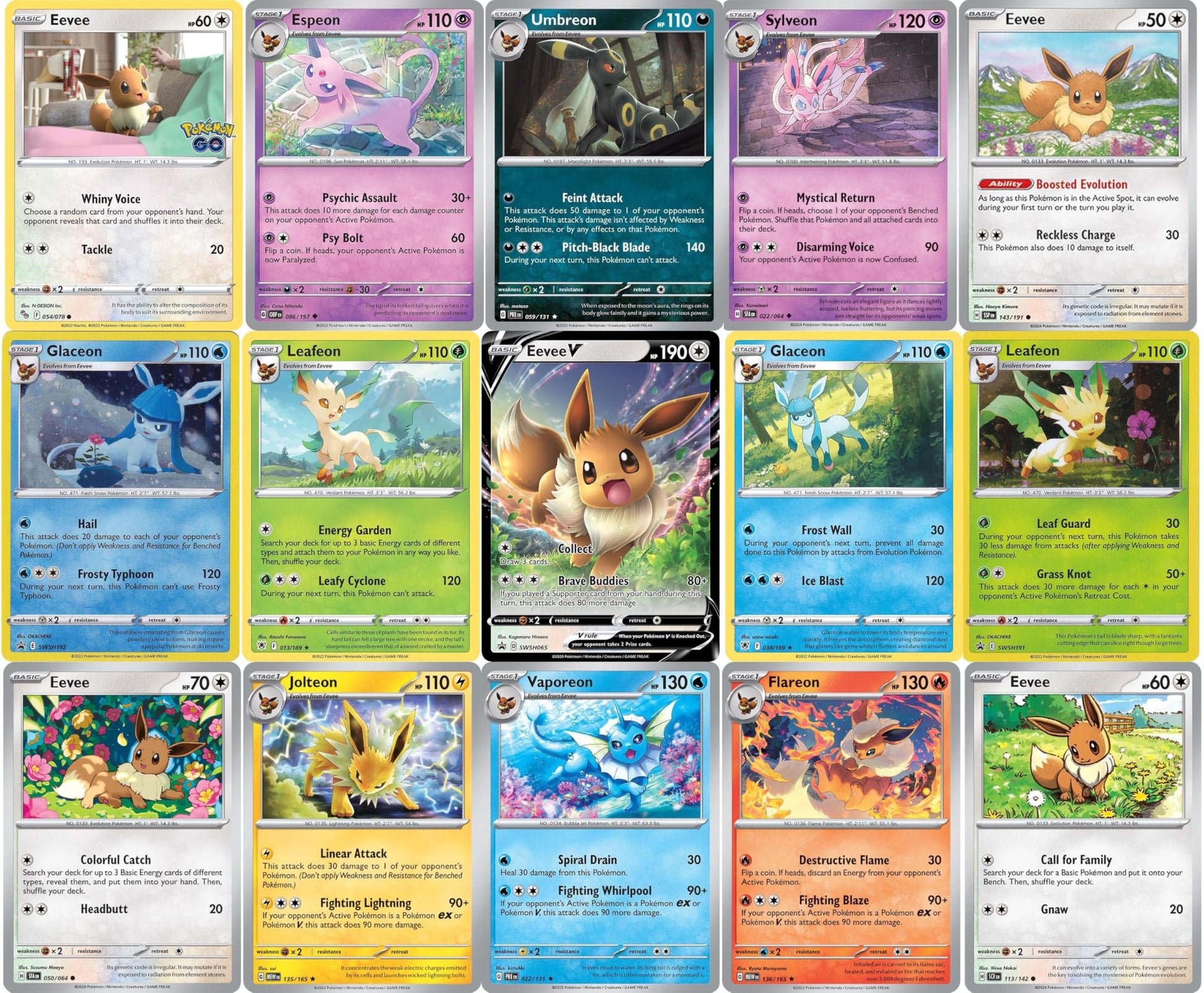 Pokemon Eevee Card Bundle - Guaranteed 1 Ultra Rare - 5 Eeveelution Holofoil Cards - No Duplicates
