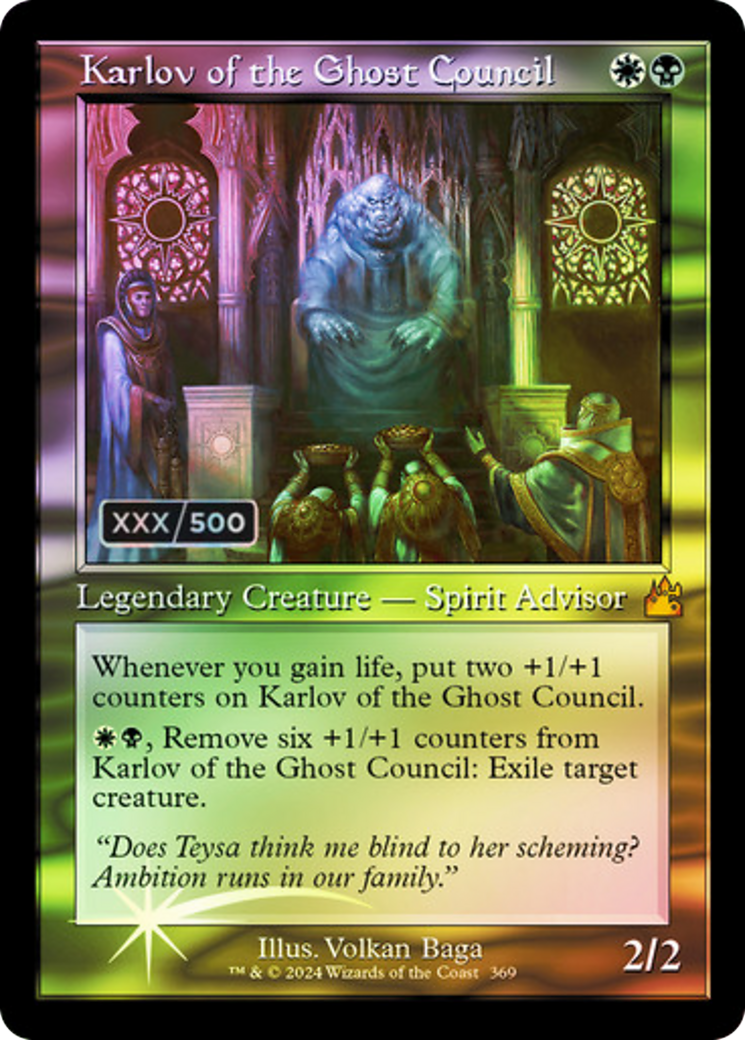 FOIL Karlov of the Ghost Council (Retro Frame) (Serial Numbered) (RVR-369) - Ravnica Remastered - Magic The Gathering - Single Cards