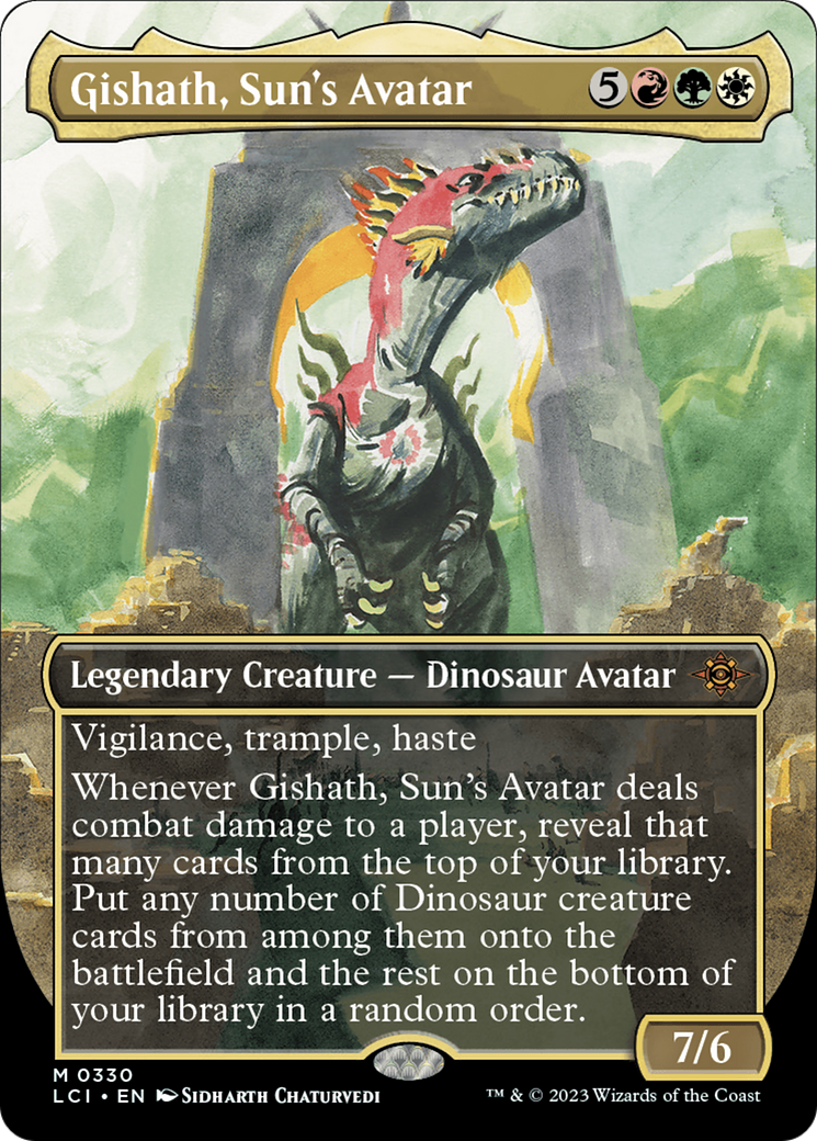 FOIL Gishath, Sun's Avatar (Borderless) (LCI-330) - The Lost Caverns of Ixalan - Magic The Gathering - Single Cards