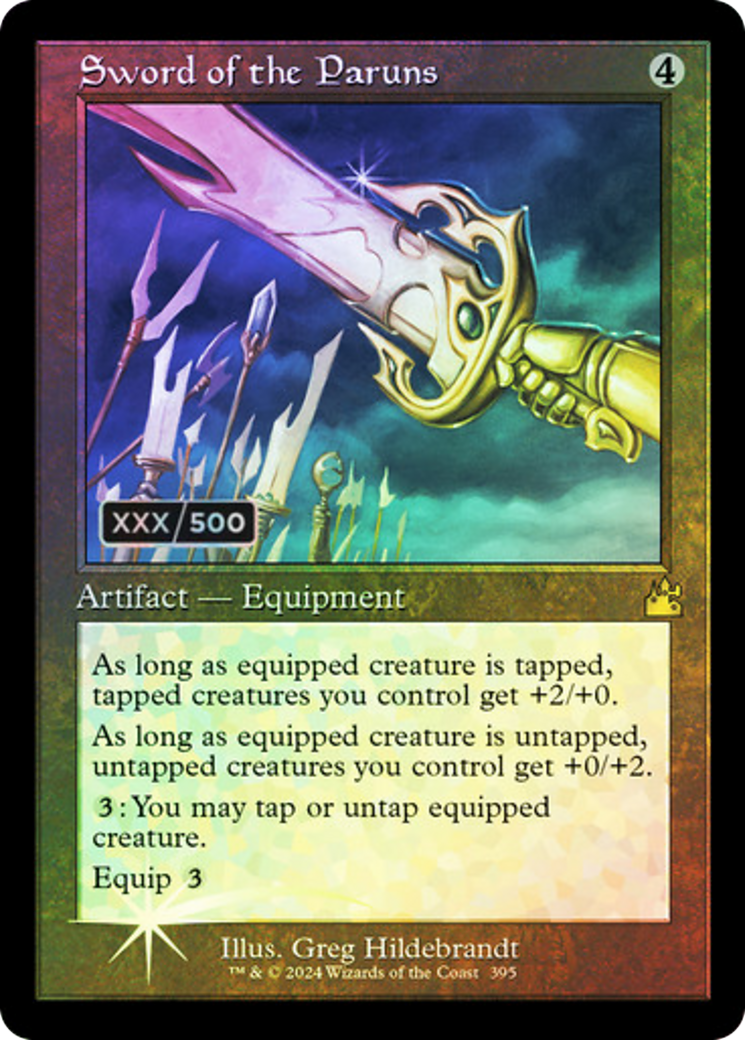 FOIL Sword of the Paruns (Retro Frame) (Serial Numbered) (RVR-395) - Ravnica Remastered - Magic The Gathering - Single Cards
