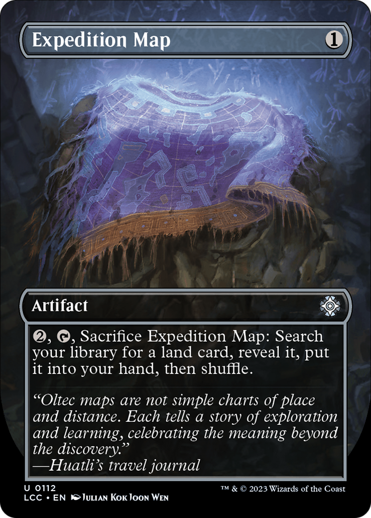 FOIL Expedition Map (Borderless) (LCC-112) - The Lost Caverns of Ixalan Commander - Magic The Gathering - Single Cards