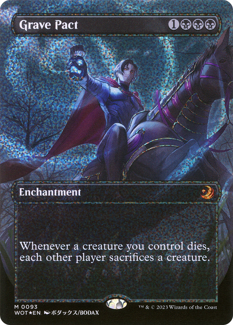 FOIL Grave Pact (Anime Borderless) (Confetti Foil) (WOT-093) - Wilds of Eldraine: Enchanting Tales - Magic The Gathering - Single Cards