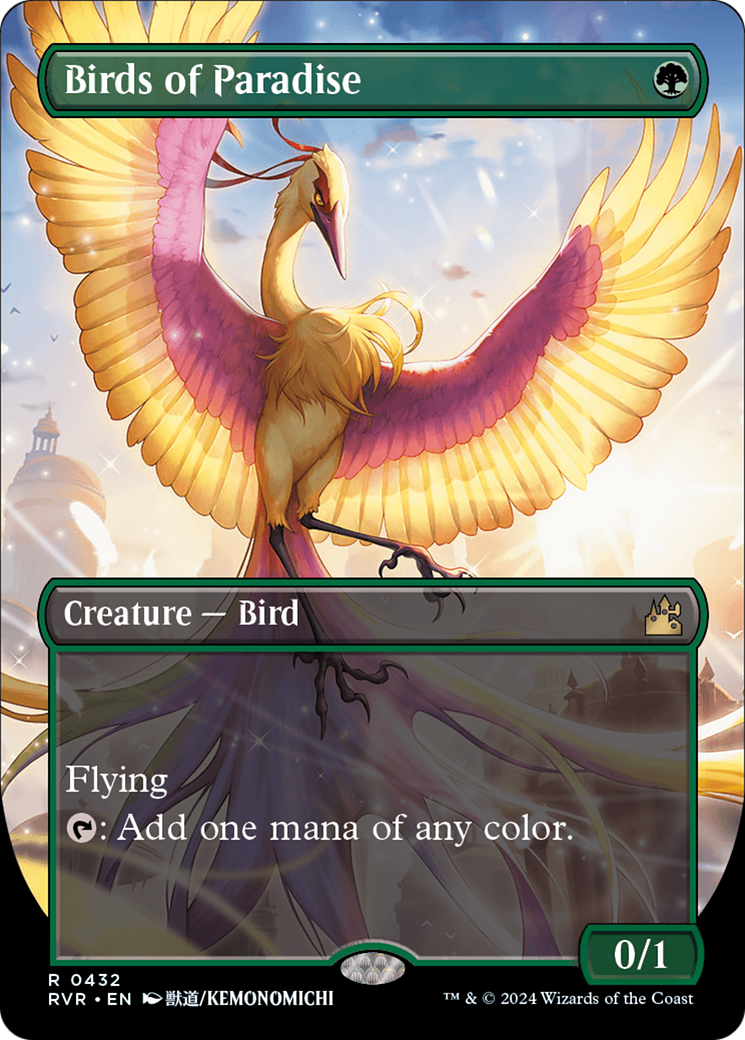 FOIL Birds of Paradise (Anime Borderless) (RVR-432) - Ravnica Remastered - Magic The Gathering - Single Cards