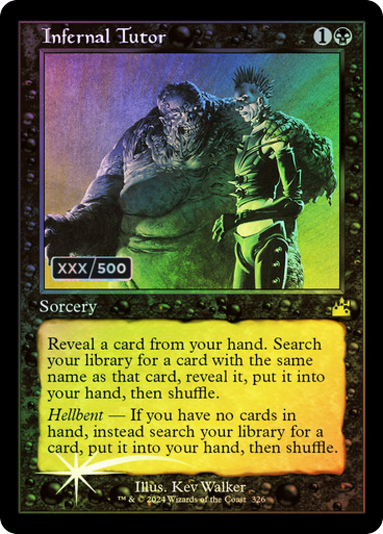 FOIL Infernal Tutor (Retro Frame) (Serial Numbered) (RVR-326) - Ravnica Remastered - Magic The Gathering - Single Cards