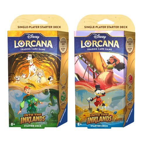 Disney Lorcana TCG Into the Inklands Starter Decks Ruby & Sapphire (Pair) - Trading Card Games