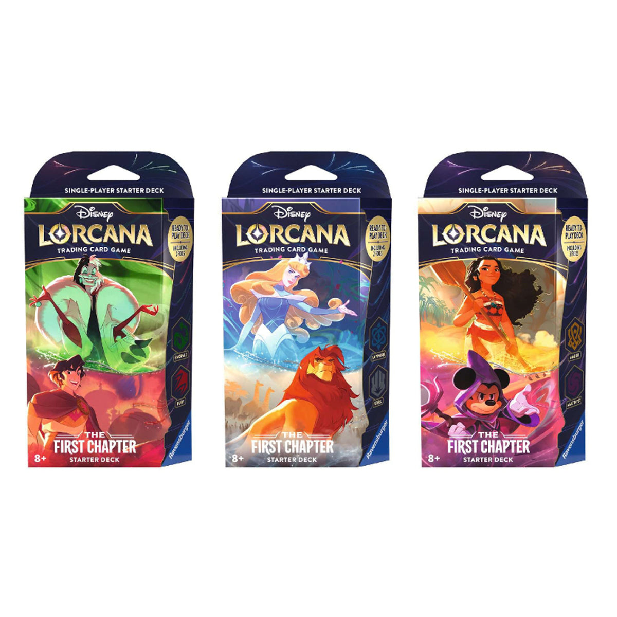 Disney Lorcana TCG The First Chapter Starter Decks (Set of 3) - Trading Card Games