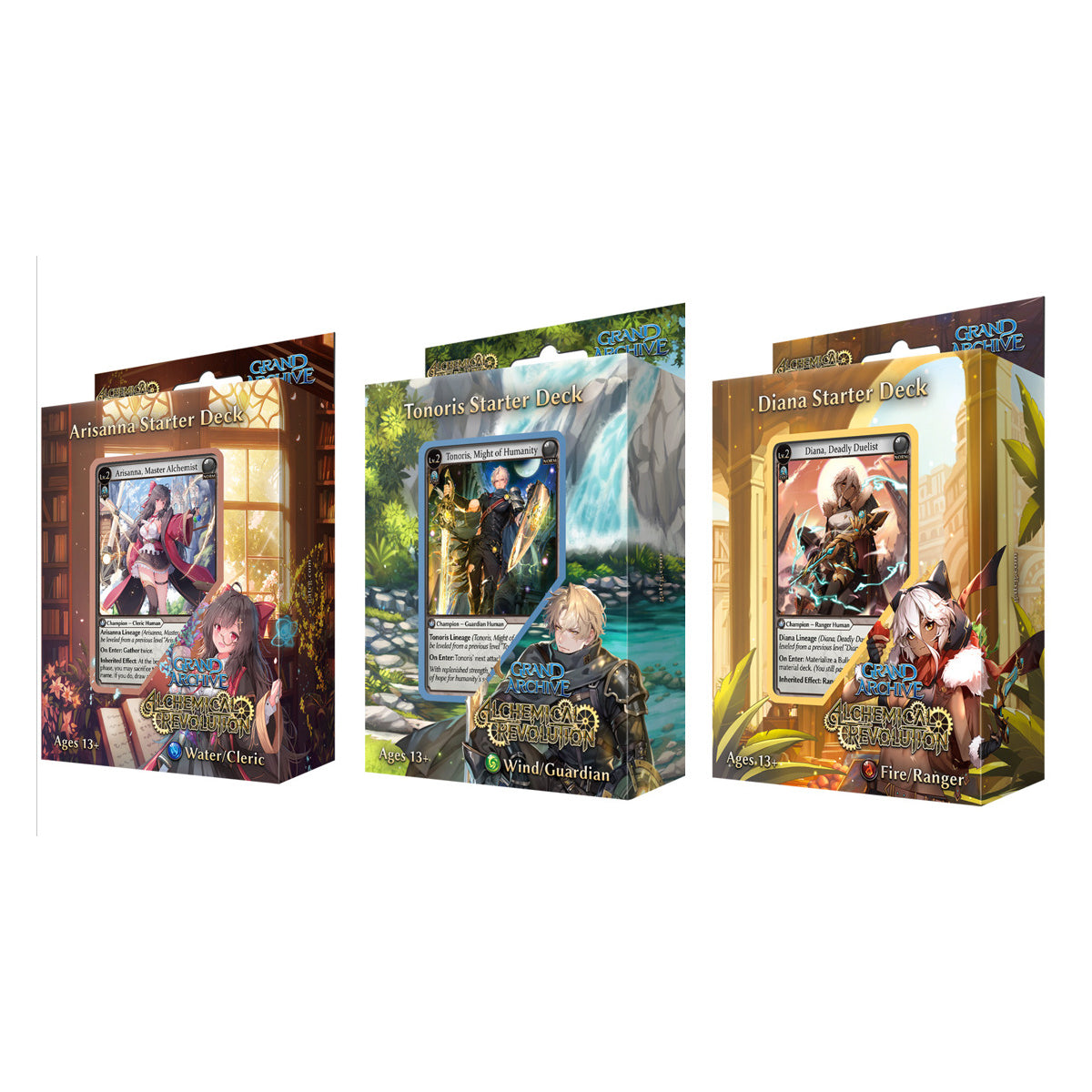 Grand Archive TCG Alchemical Revolution Starter Decks (Set of 3) - Trading Card Games