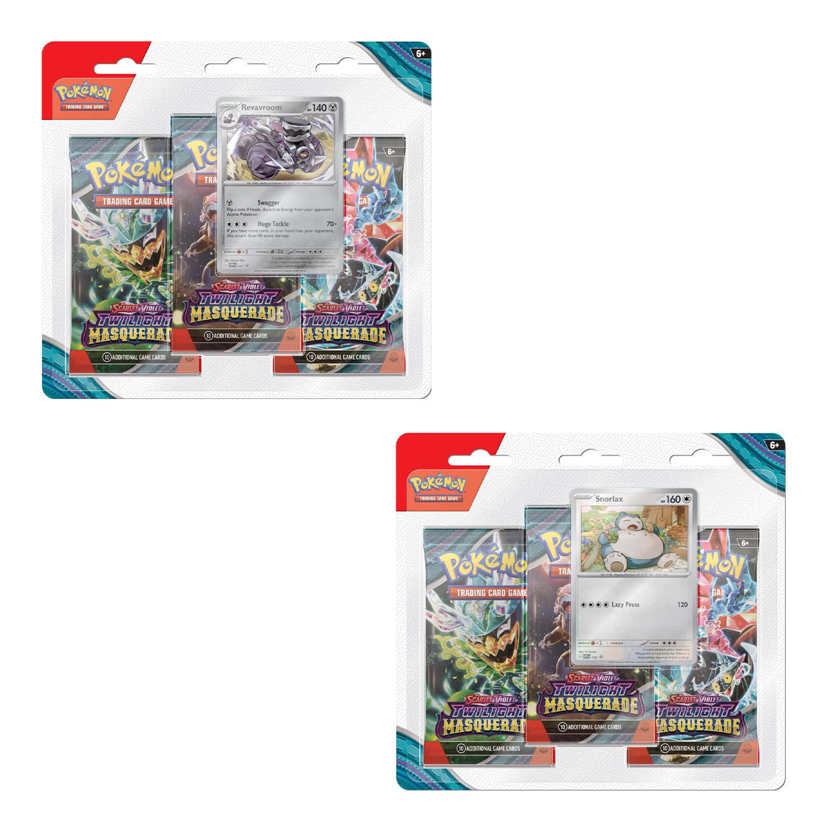 POKEMON TCG Scarlet & Violet Twilight Masquerade Three Booster Blisters (Pair) - Trading Card Games