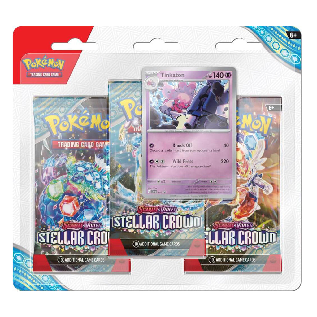 Scarlet & Violet Stellar Crown Three Booster Blisters (Pair) POKEMON TCG - Trading Card Games - 2