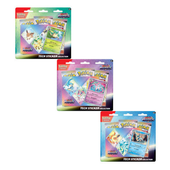 Scarlet & Violet Prismatic Evolutions Tech Sticker Collection (Set of 3) POKEMON TCG - Trading Card Games