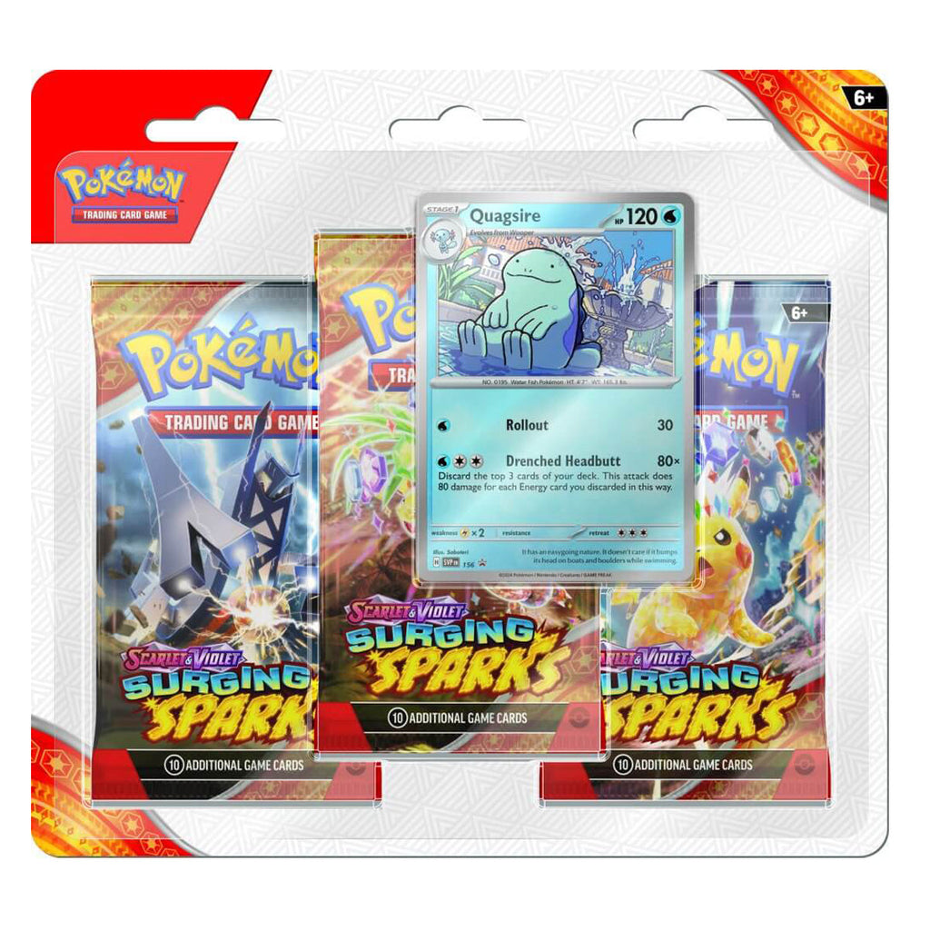 POKEMON TCG Scarlet & Violet Surging Sparks Three Booster Blisters (Pair) - Trading Card Games - 2