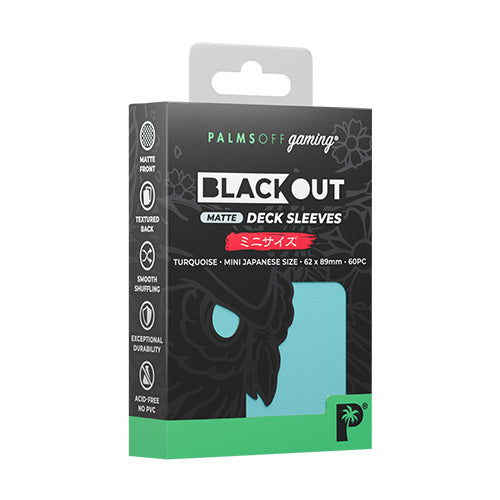 Palms Off Japanese 60pc Blackout Deck Sleeves - Turquoise Matte - Sleeves