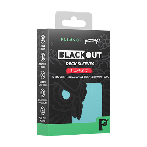 Palms Off Japanese 60pc Blackout Deck Sleeves - Turquoise - Sleeves