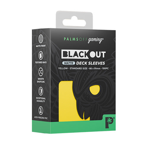 Palms Off Japanese 60pc Blackout Deck Sleeves - Yellow Matte - Sleeves