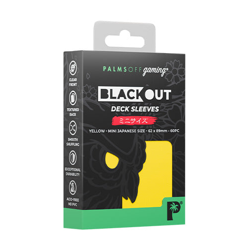 Palms Off Japanese 60pc Blackout Deck Sleeves - Yellow - Sleeves